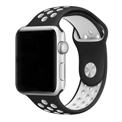 eses Silikonový řemínek pro Apple Watch - Černo bílý, S, M, L - 42mm, 44mm, 45mm, 49mm