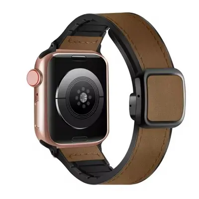 eses Sportovní kožený řemínek pro Apple Watch - Hnědý 42mm, 44mm, 45mm, 49mm