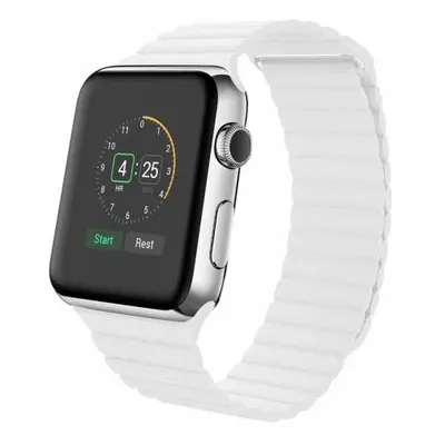 eses Kožený magnetický řemínek pro Apple Watch - Bílý 38mm, 40mm, 41mm