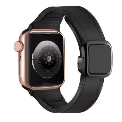 eses Sportovní kožený řemínek pro Apple Watch - Černý 38mm, 40mm, 41mm