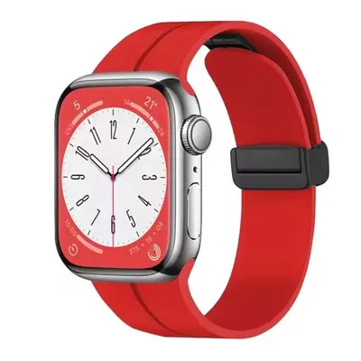 eses Silikonový řemínek pro Apple Watch - Magnetický červený L - 38mm, 40mm, 41mm