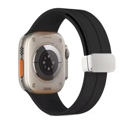 eses Silikonový řemínek pro Apple Watch - Magnetický černý L - 38mm, 40mm, 41mm