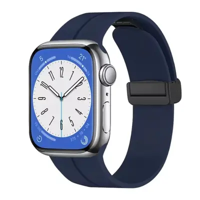 eses Silikonový řemínek pro Apple Watch - Magnetický tmavě modrý L - 38mm, 40mm, 41mm