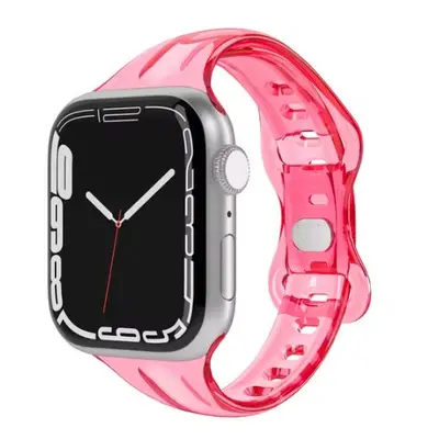 eses Silikonový transparentní řemínek pro Apple Watch - Růžový 42mm, 44mm, 45mm