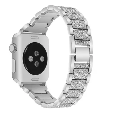 eses Kovový luxusní řemínek pro Apple Watch - Stříbrný 38mm, 40mm, 41mm