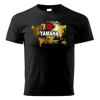 PRINT Pánské triko GOLD motivem YAMAHA, černé Velikost.: