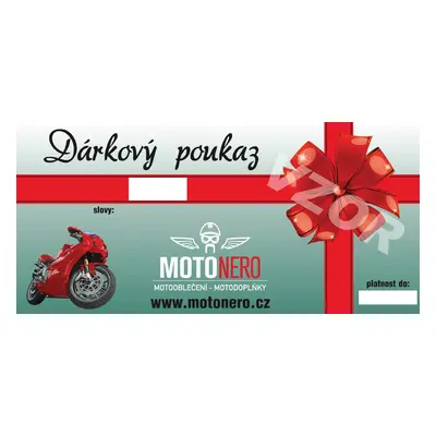 Moto Nero DÁRKOVÝ POUKAZ MotoNero v hodnotě 2000,- Kč