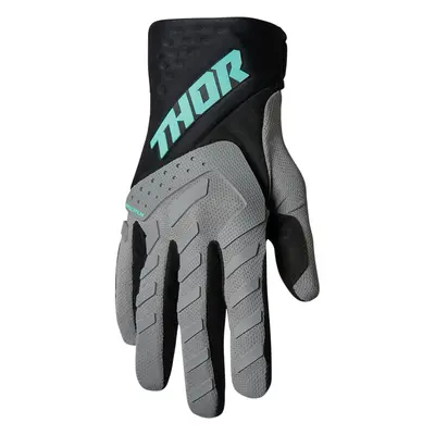 THOR SPECTRUM GRAY/BLACK/MINT 2022 motokrosové rukavice Velikost.: