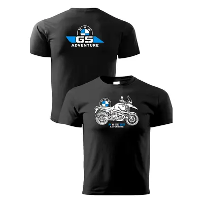 PRINT Pánské triko motivem BMW R1150GS ADVENTURE, černé Velikost.: