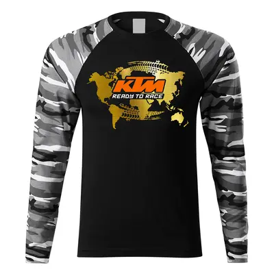 PRINT Triko s dlouhým rukávem UNISEX s motivem KTM, černé/camo Velikost.: