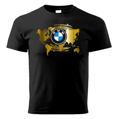 PRINT Pánské triko GOLD motivem BMW, černé Velikost.: