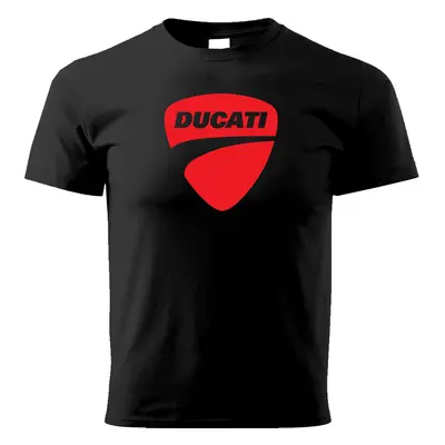 PRINT Pánské triko motivem DUCATI přes prsa černé Velikost.: