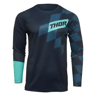 THOR SECTOR BIRDROCK MIDNIGHT motokrosový dres MODRÁ/MINT Velikost.: