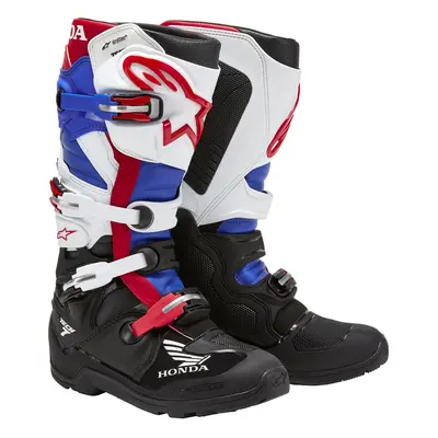 boty TECH 7 ENDURO DRYSTAR HONDA kolekce, ALPINESTARS (černá/bílá/modrá/červená) 2025 Velikost/P