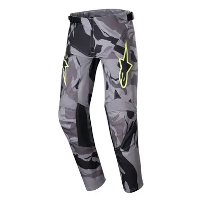 ALPINESTARS kalhoty RACER TACTICAL, ALPINESTARS, dětské (šedá camo/žlutá fluo/černá) 2024 Veliko