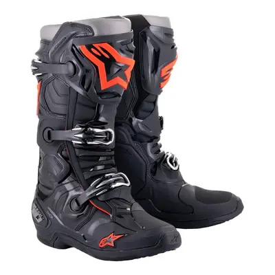 boty TECH 10, ALPINESTARS (černá/červená fluo/šedá) 2025 Velikost/Provedení: