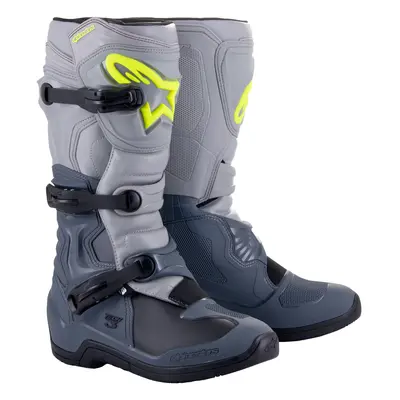 boty TECH 3, ALPINESTARS (světle šedá/šedá/černá/žlutá fluo) 2025 Velikost/Provedení: