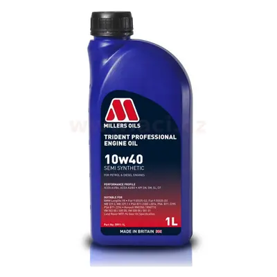 MILLERS OILS Trident Professional 10w40, polosyntetický, 1 l