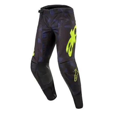 kalhoty TECHSTAR RANTERA, ALPINESTARS (černá/modrá/žlutá fluo) 2024 Velikost/Provedení: