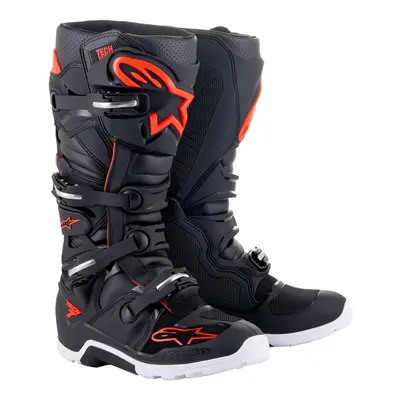 boty TECH 7 ENDURO, ALPINESTARS (černá/červená fluo/bílá) 2025 Velikost/Provedení: