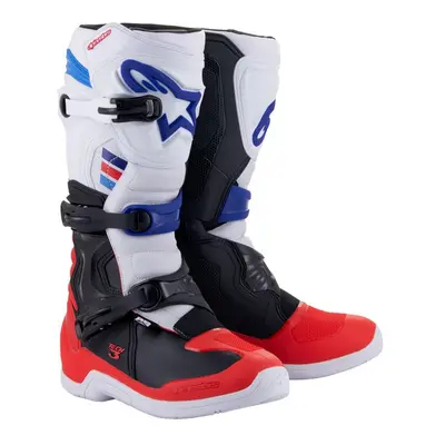 boty TECH 3, ALPINESTARS (bílá/černá/modrá/červená) 2025 Velikost/Provedení: