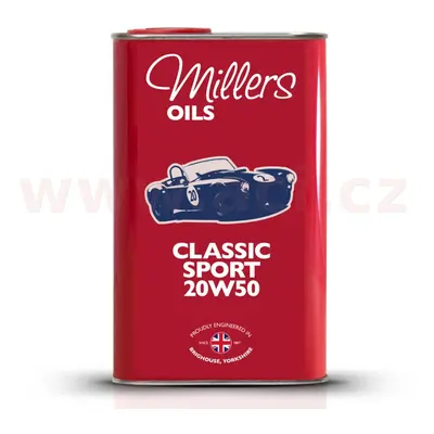 MILLERS OILS Classic Sport Pistoneeze 20W50, motorový polosyntetický, olej (v plechovém retro ob