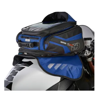 tankbag na motocykl M30R, OXFORD (černý/modrý, s magnetickou základnou, objem 30 l)