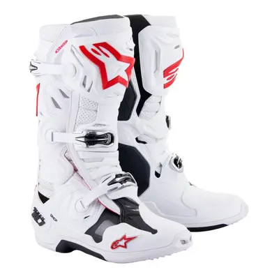 ALPINESTARS boty TECH 10 SUPERVENTED, ALPINESTARS, perforované (bílá/červená/černá) 2025 Velikos