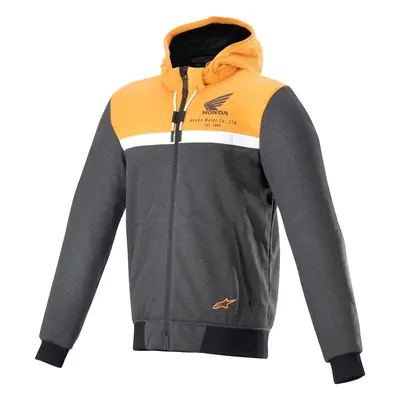 bunda CHROME STREET HOODIE HONDA kolekce, ALPINESTARS (černá/šedá/oranžová) 2024 Velikost/Proved