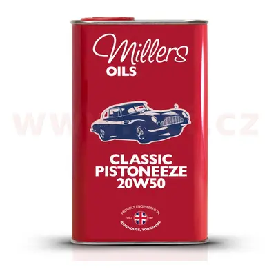 MILLERS OILS Classic Pistoneeze 20W50, motorový minerální olej (v plechovém retro obalu) 1 l