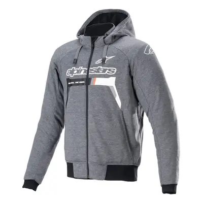 bunda CHROME IGNITION HOODIE, ALPINESTARS (šedá/bílá/černá/červená) 2025 Velikost/Provedení: