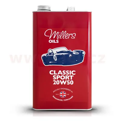 MILLERS OILS Classic Sport Pistoneeze 20W50, motorový polosyntetický, olej (v plechovém retro ob