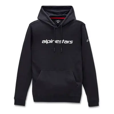 mikina LINEAR HOODIE, ALPINESTARS (černá/bílá) Velikost/Provedení: