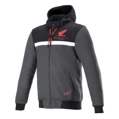 bunda CHROME STREET HOODIE HONDA kolekce, ALPINESTARS (černá/šedá/červená) 2024 Velikost/Provede