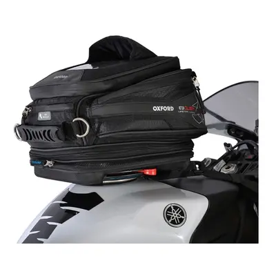 tankbag na motocykl Q15R QR, OXFORD (černý, s rychloupínacím systémem na víčka nádrže, objem 15 