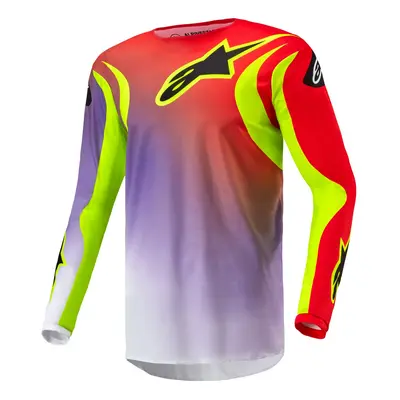 dres FLUID LUCENT, ALPINESTARS (bílá/fialová/červená/žlutá fluo/černá) 2024 Velikost/Provedení: