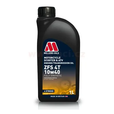 MILLERS OILS ZFS 10W40, plně syntetický olej pro 4T motory, vhodný pro aplikace s mokrou spojkou