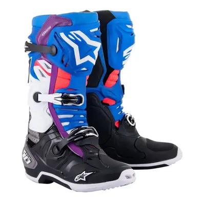 ALPINESTARS boty TECH 10 SUPERVENTED, ALPINESTARS, perforované (modrá/fialová/růžová/bílá/šedá/č