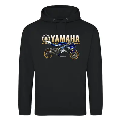 FELPA Pánská mikina s kapucí s motivem YAMAHA FACTORY RACING, černá Velikost.: