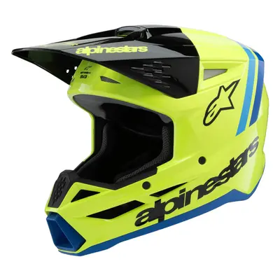 ALPINESTARS přilba S-M3 RADIUM, ALPINESTARS, dětská (žlutá fluo/černá/modrá) 2025 Velikost/Prove