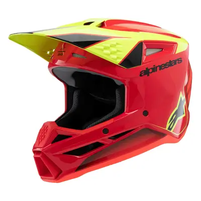 ALPINESTARS přilba S-M3 FRAY, ALPINESTARS, dětská (červená/žlutá fluo/černá) 2025 Velikost/Prove