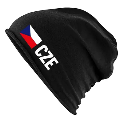 PRINT ČEPICE BEANIE lehká prodyšná s motivem ČR CZE, černá