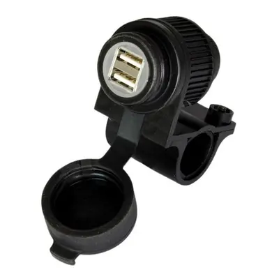 USB zásuvka 5V/2A, 2 vstupy s objímkou pro uchycení k řidítků a trubkám o průměru 22 a 25 mm, OX