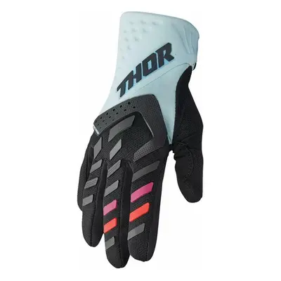 THOR SPECTRUM WOMAN BLACK/MINT motokrosové rukavice Velikost.: