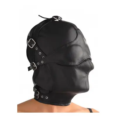 Strict Leather Asylum Leather Hood with Removable Blindfold and Muzzle