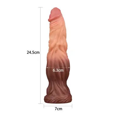 Lovetoy 9.5″ (24,5 cm) Dual Layered Platinum Silicone Cock