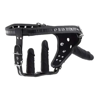 Harness with Double Penetration Strap-On