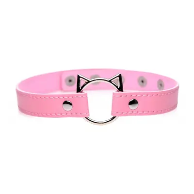 Master Series Kinky Kitty Ring Slim Choker Pink