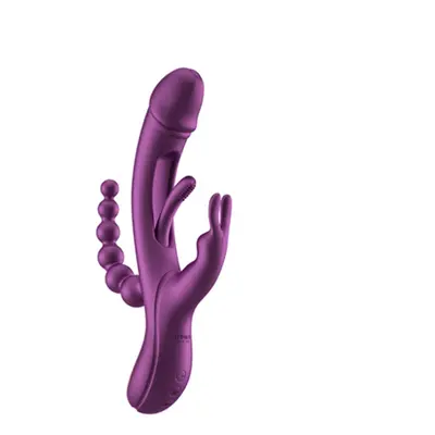 HoneyPlayBox Trilux Kinky Finger Rabbit Vibrator with Anal Beads Purple