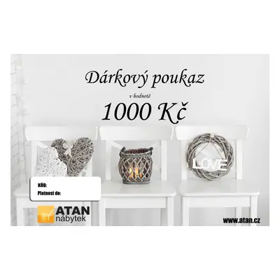 ATAN Dárkový poukaz v hodnotě 1000 Kč Elektronický